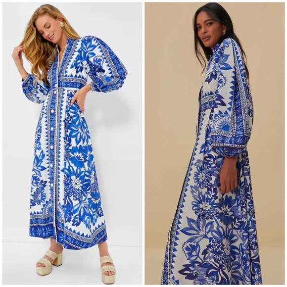 NWT Farm Rio Off-White Flora Tapestry Maxi Dress SZ XS - Picture 2 of 8